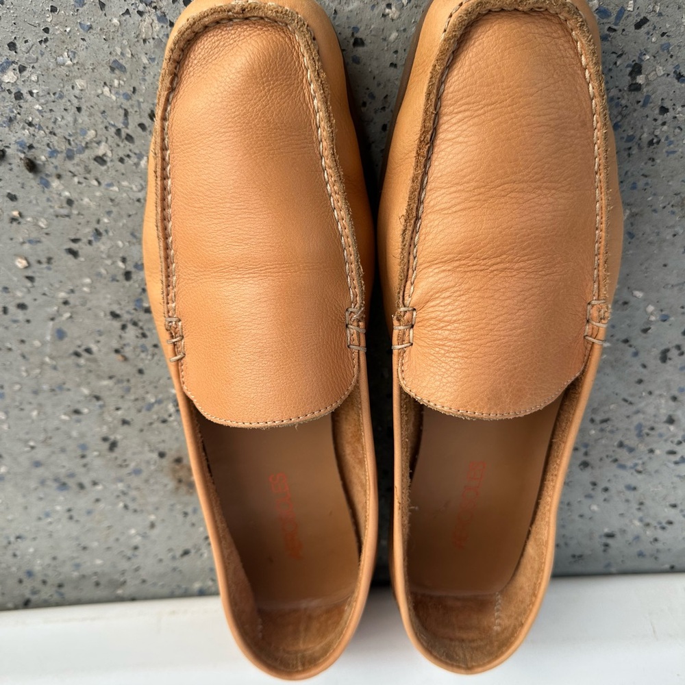 AEROSOLES Light Brown Leather Loafers